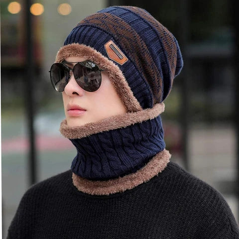 wool cap with neck warmer