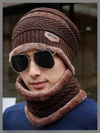 wool cap with neck warmer